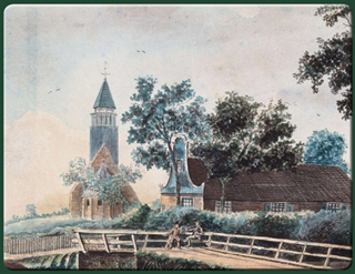 Kerkje Valkkoog door Cornelis Bok
